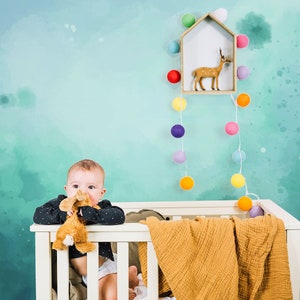 Watercolor Wallpaper | Turquoise Green Murals | Peel and Stick