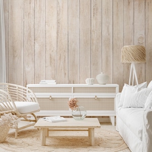 Wood Plank Wallpaper Mural: Peel and Stick Removable Wallpaper