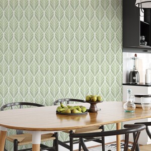 Geometric Floral Wallpaper Mural - Peel and Stick | Giffywalls - Etsy