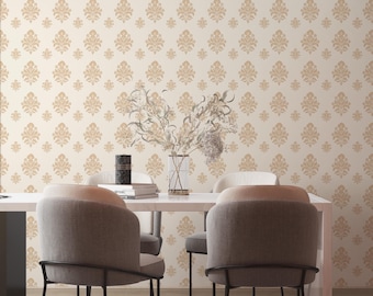 Damask Peel and Stick Wallpaper: Classic Removable Wall Mural