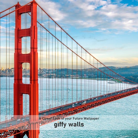 Golden Gate Bridge Wallpaper San Francisco Wallpaper Peel and - Etsy Golden Gate Bridge Wallpaper San Francisco Wallpaper Peel and - Etsy