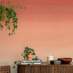 Pink Sunset Ombre Wallpaper Mural - Peel and Stick Wallpaper- C389