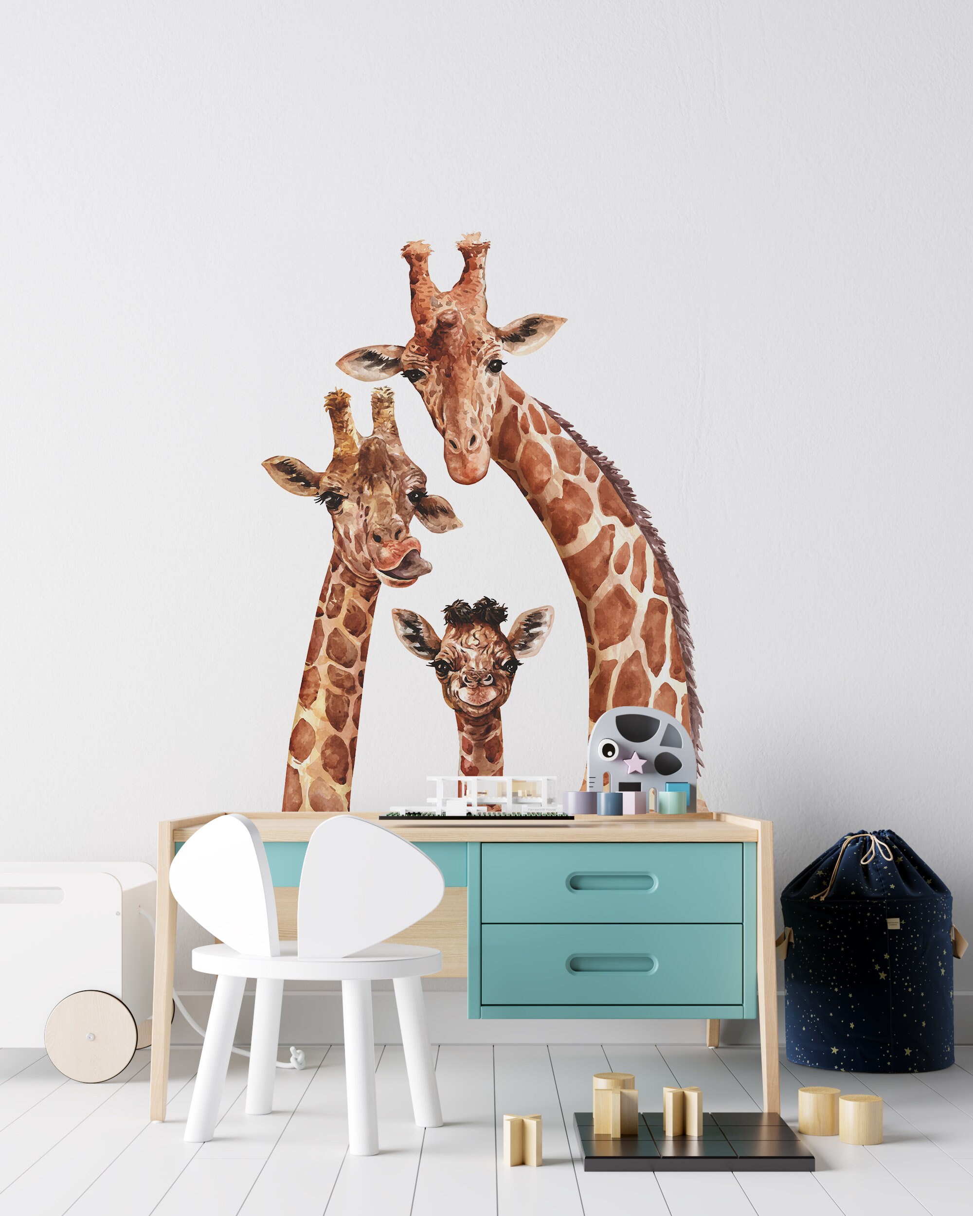 Nursery Giraffe Wall Decals, Animals Wall Stickers Peel and Stick - Etsy