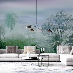 Tropical Rainforest Wallpaper for walls Peel & Stick Wallpaper Green Jungle Wall Mural Living Room Wallpaper