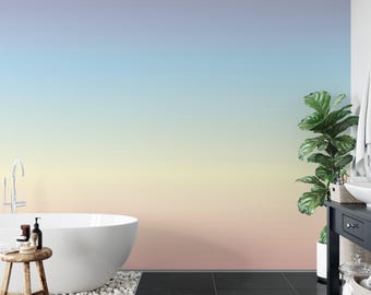 Ombre Wallpaper Color Gradient Peel and stick, Reusable Wallpaper Murals By Giffywalls