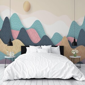Pastel Mountain Nature Wallpaper Mural image 6