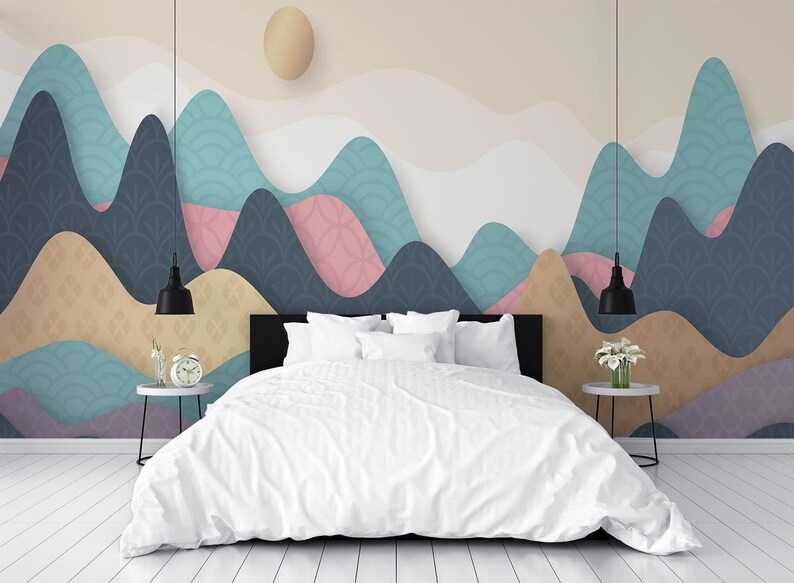 Pastel Mountain Nature Wallpaper Mural image 6