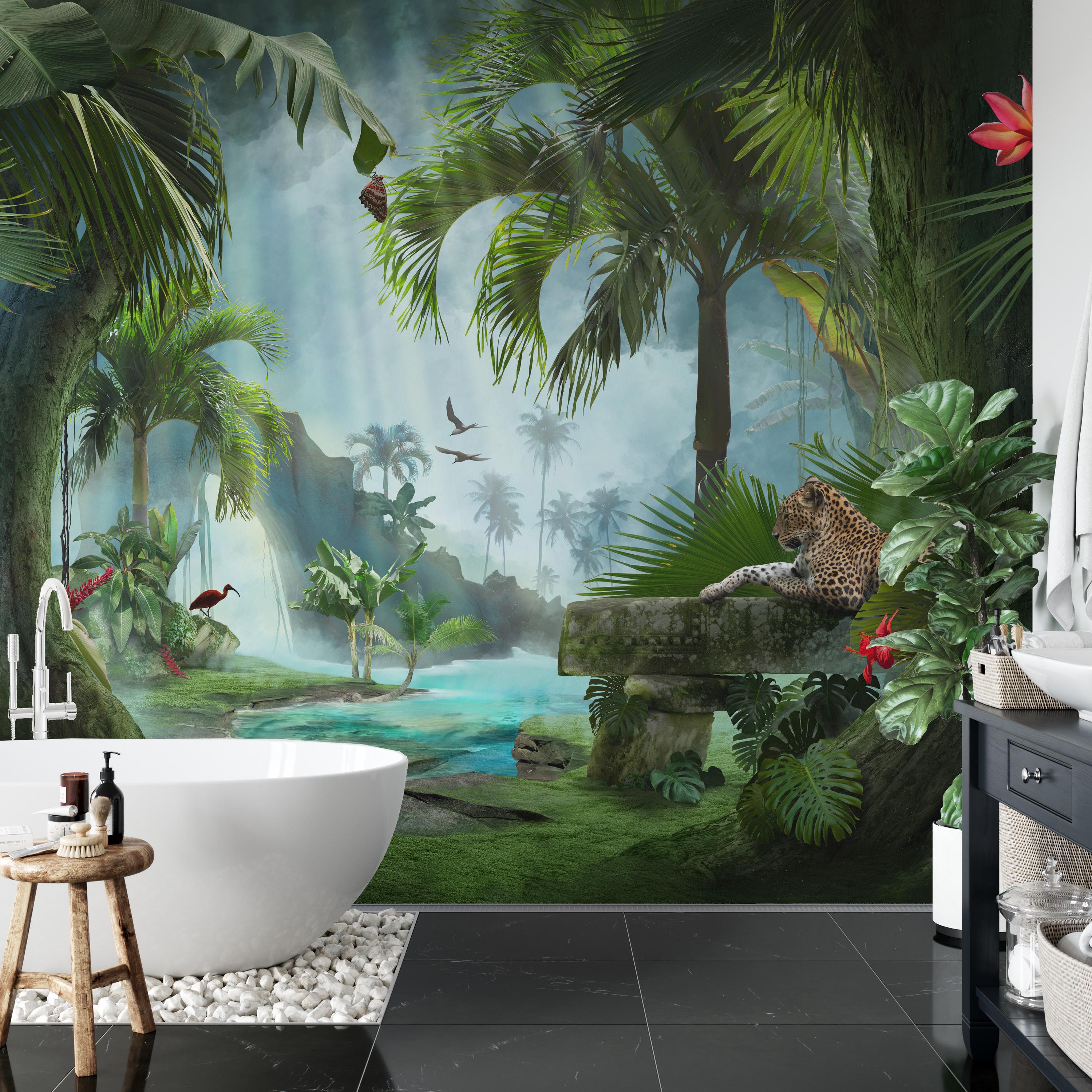 Exotic Jungle Animals Wallpaper Mural: Tropical Peel and Stick Decor - Etsy