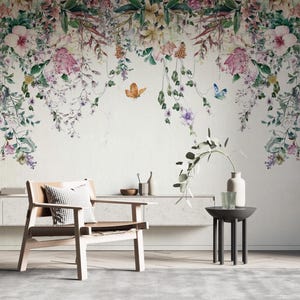 Colorful Flowers & Leaves Wallpaper Mural - Vivid Botanical Display for Invigorating Spaces