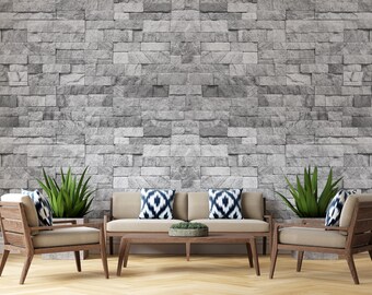 Faux Stone Peel and Stick Wallpaper for Walls: Removable Wall Mural