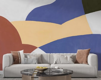 Abstrakte Kunst – selbstklebende Tapete: Farbenfrohes Wandbild