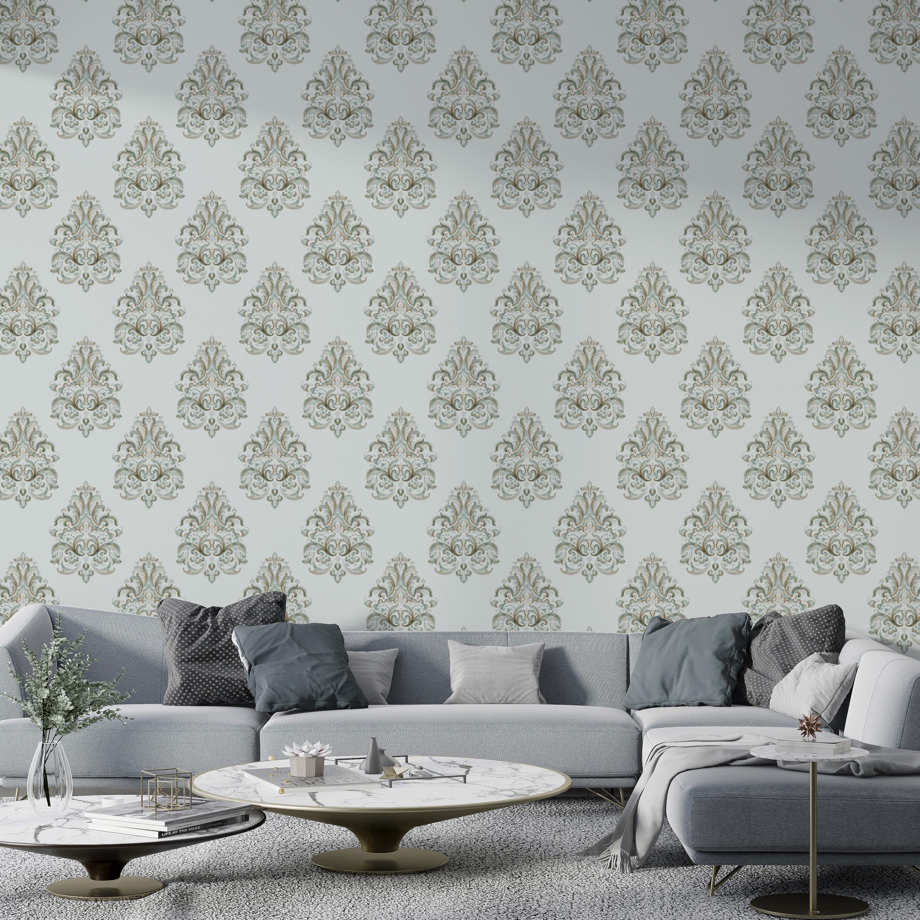 Royal Damask Pattern Wallpaper: Peel and Stick, Removable Mural - Etsy