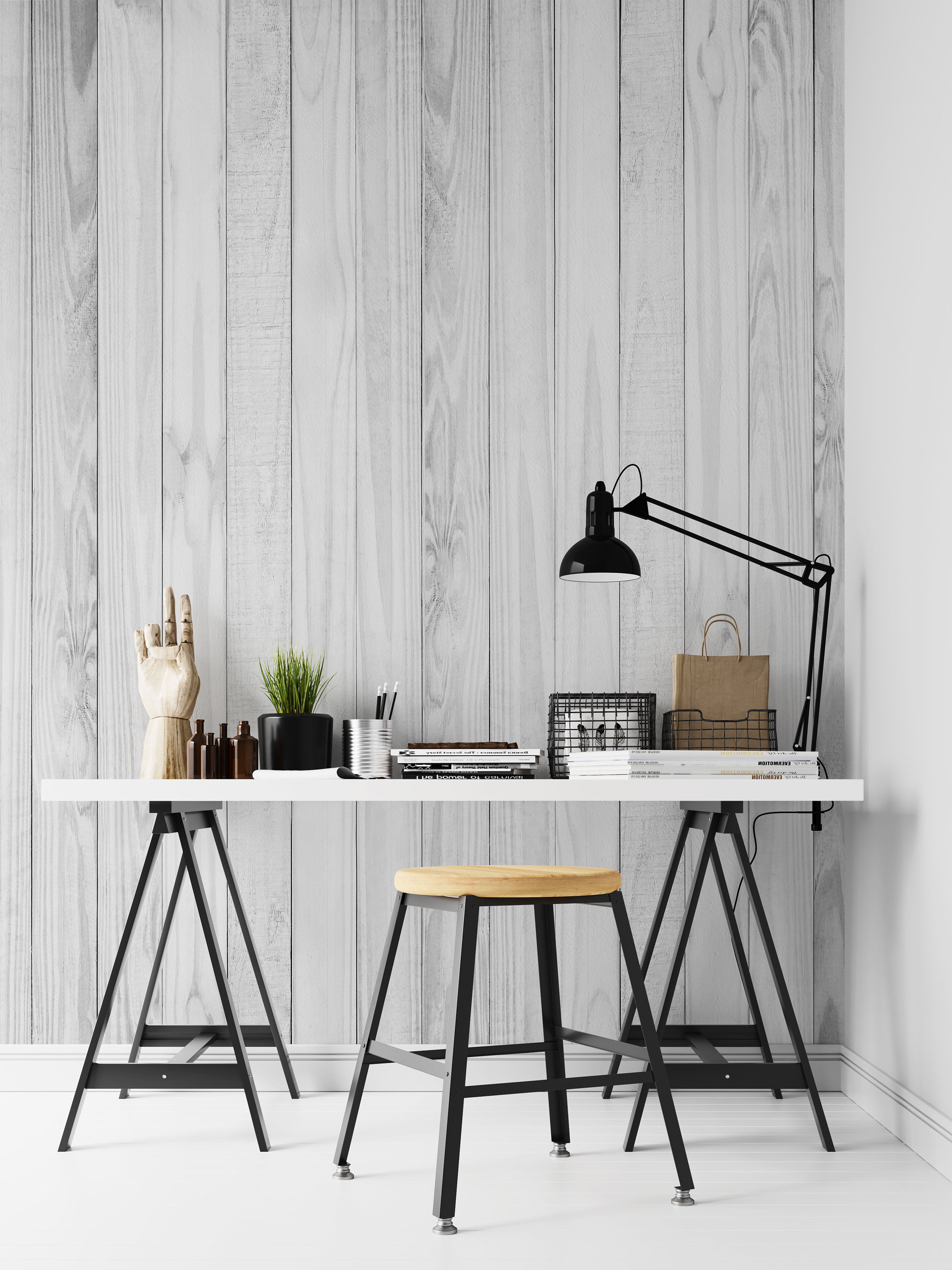 White Wood Self Adhesive Wallpaper Peel and stick wallpaper Etsy