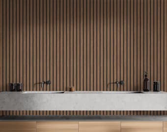 Modern Brown Wood Panel Wallpaper Design