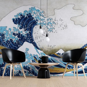 La grande vague de Kanagawa par Katsushika Hokusai, papier peint autocollant et papier traditionnel