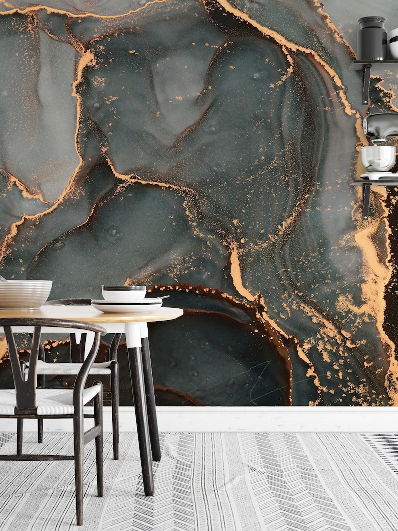 Alcohol Ink Fluid Art Wallpaper Mural - Peel and Stick or Traditional image 3