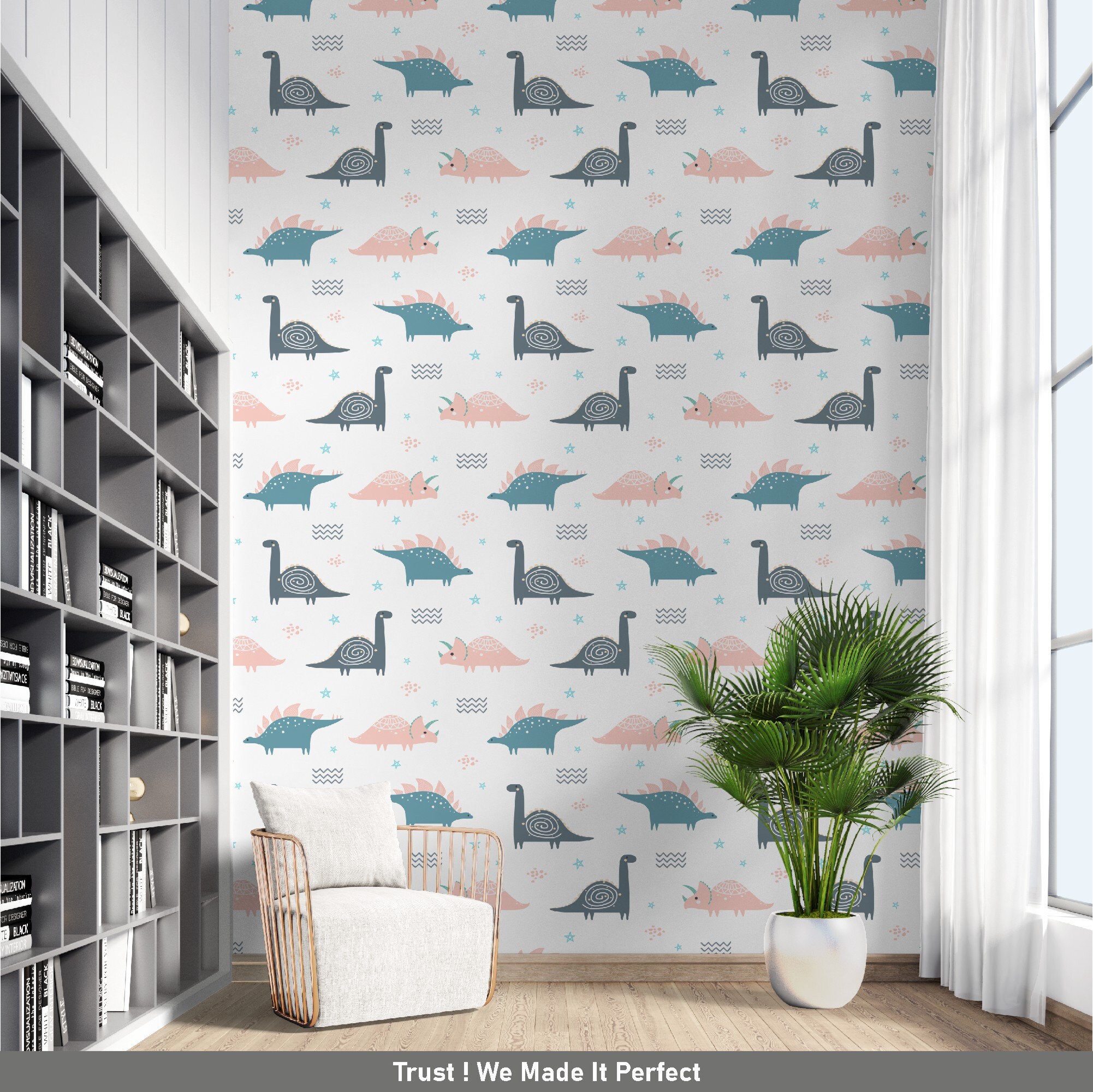 Dinosaur Wallpaper Kids Dino Wallpaper Peel and Stick - Etsy