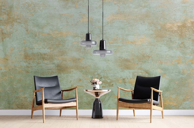 Oxidized Rustic Wallpaper Copper type Peel and stick | Etsy