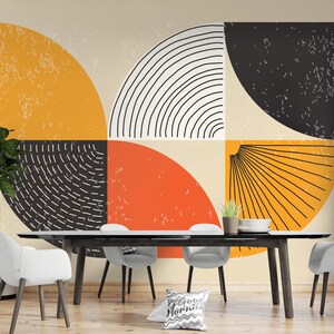 Modern Geometric Wallpaper - Minimalist Wall Art | Multicolor Peel and Stick Wallpaper Mural