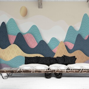 Pastel Mountain Nature Wallpaper Mural image 3