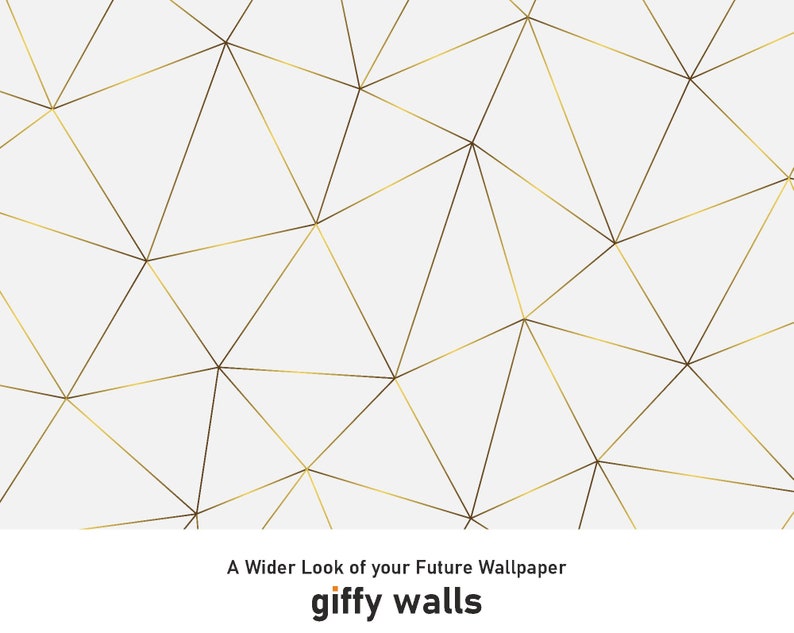Gold Geometric Wallpaper Gold Strip Mural Peel and Stick Etsy Ireland