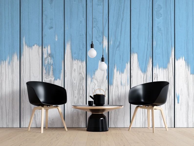 Dripping Paint Wallpaper Removable wallpaper by Giffy Walls Peel and stick wallpaper White Wood Wallpaper-Mural