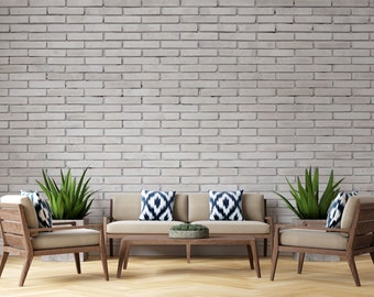 Papel pintado rústico de ladrillo blanco autoadhesivo: encanto vintage