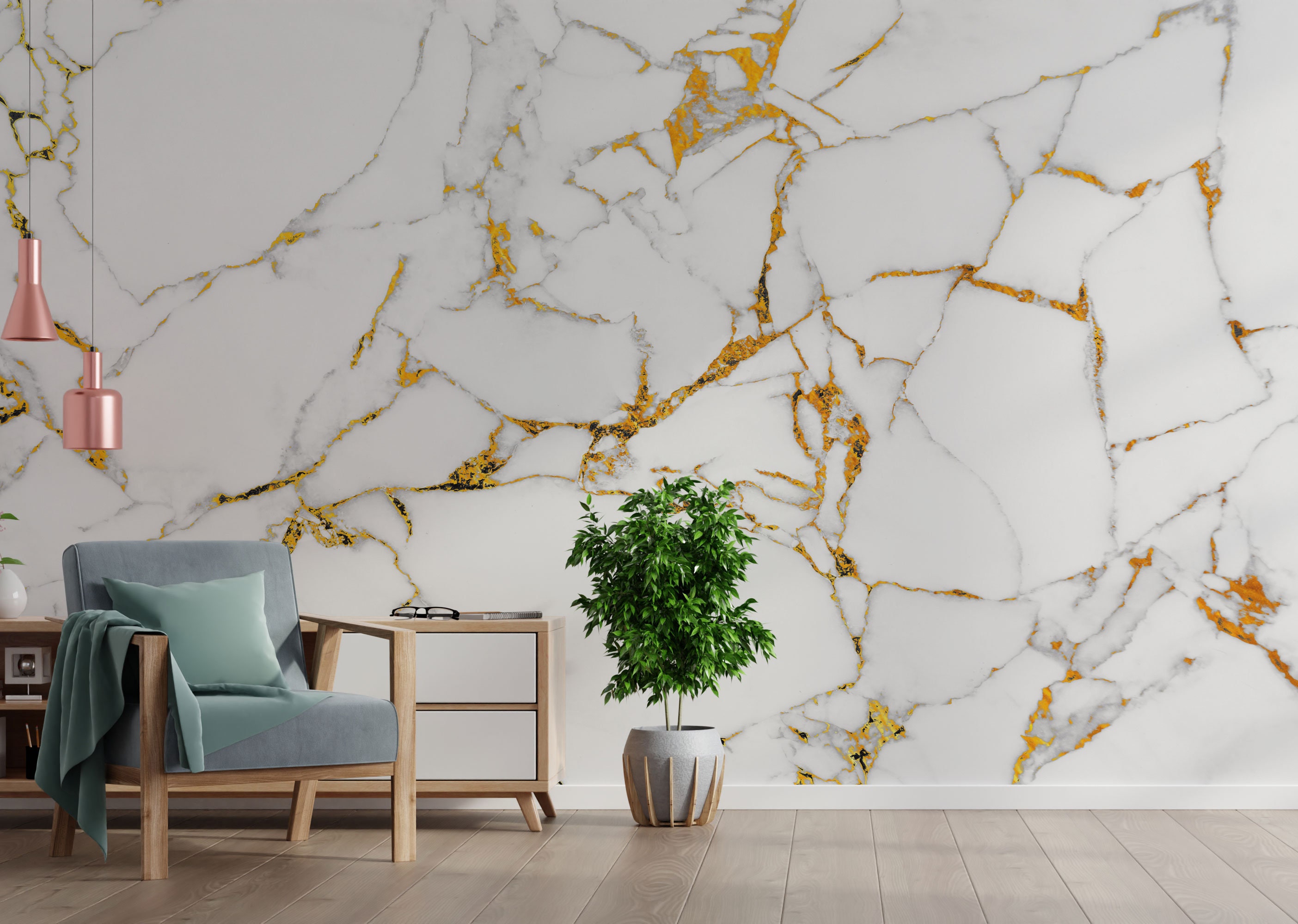 Black white and grey marble fluid design Lounge Wallpaper  TenStickers
