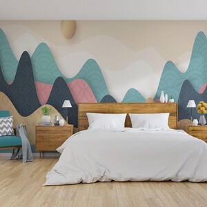 Pastel Mountain Nature Wallpaper Mural image 2