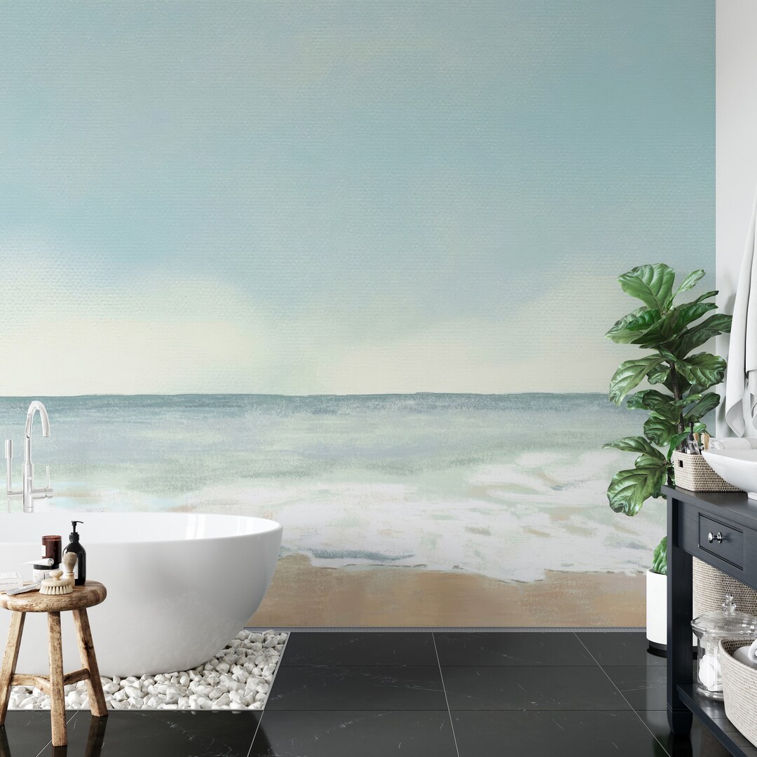 Ocean Wallpaper Mural | Beach Coastal Peel and Stick Wall Art -C401 - Etsy
