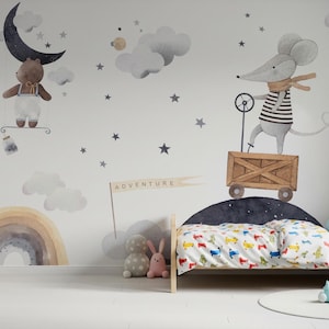 Wunderliche Abenteuer Theme Kids Moon und Sterne Wallpaper