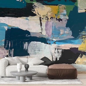 Abstract Art Wallpaper Mural - Modern Colorful Peel and Stick Wallpaper