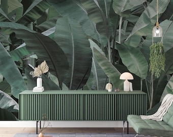 Banana Leaf Wall Mural: Tropical Wallpaper for Walls - Custom Size