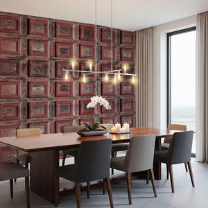 Red Vintage Wooden Panel Wallpaper Mural - Rustic Distressed Wood Design - Authentic Retro Wall Decor