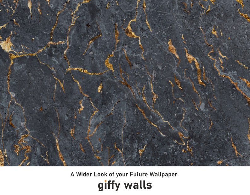 Black Marble Peel and Stick Wallpaper Etsy Canada