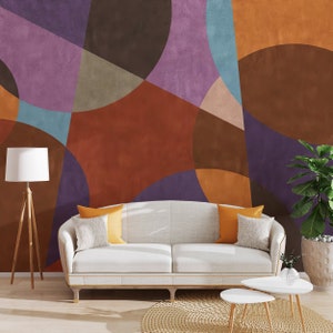 Papier peint coloré : décoration murale géométrique et décoration murale audacieuse - C388
