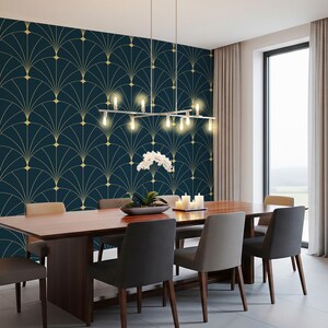 Royal Dark color Wallpaper - Abstract with Fountain Peel and Stick by Giffywalls