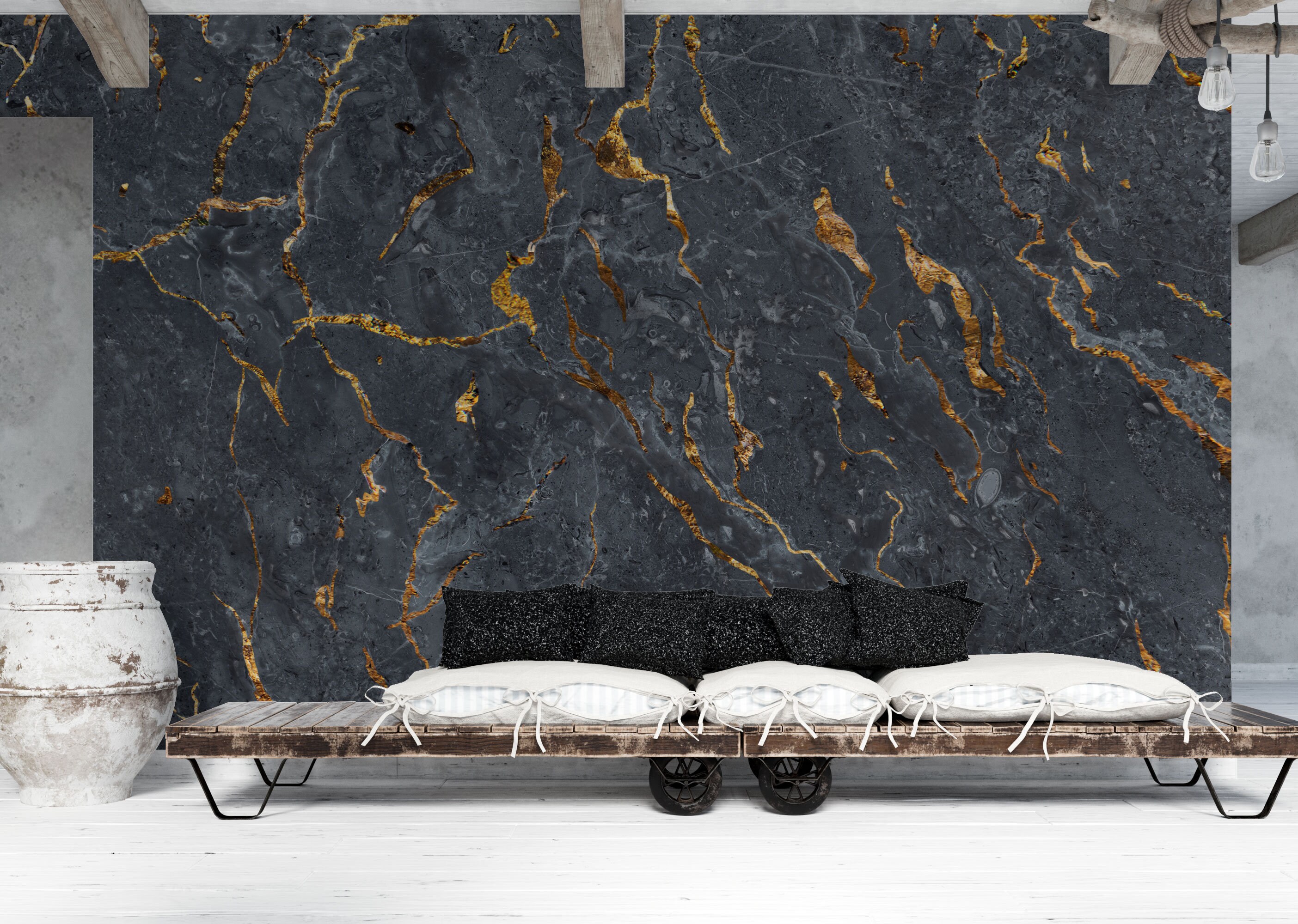 Black Marble Peel and stick Wallpaper Etsy