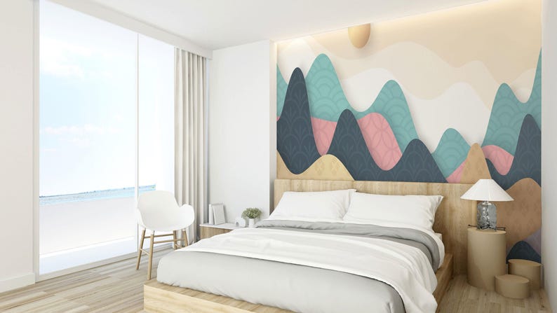Pastel Mountain Nature Wallpaper Mural image 5