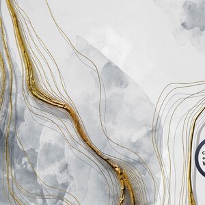 Gray Marble with Gold Veins, Peel and stick wallpaper, Removable wallpaper image 7