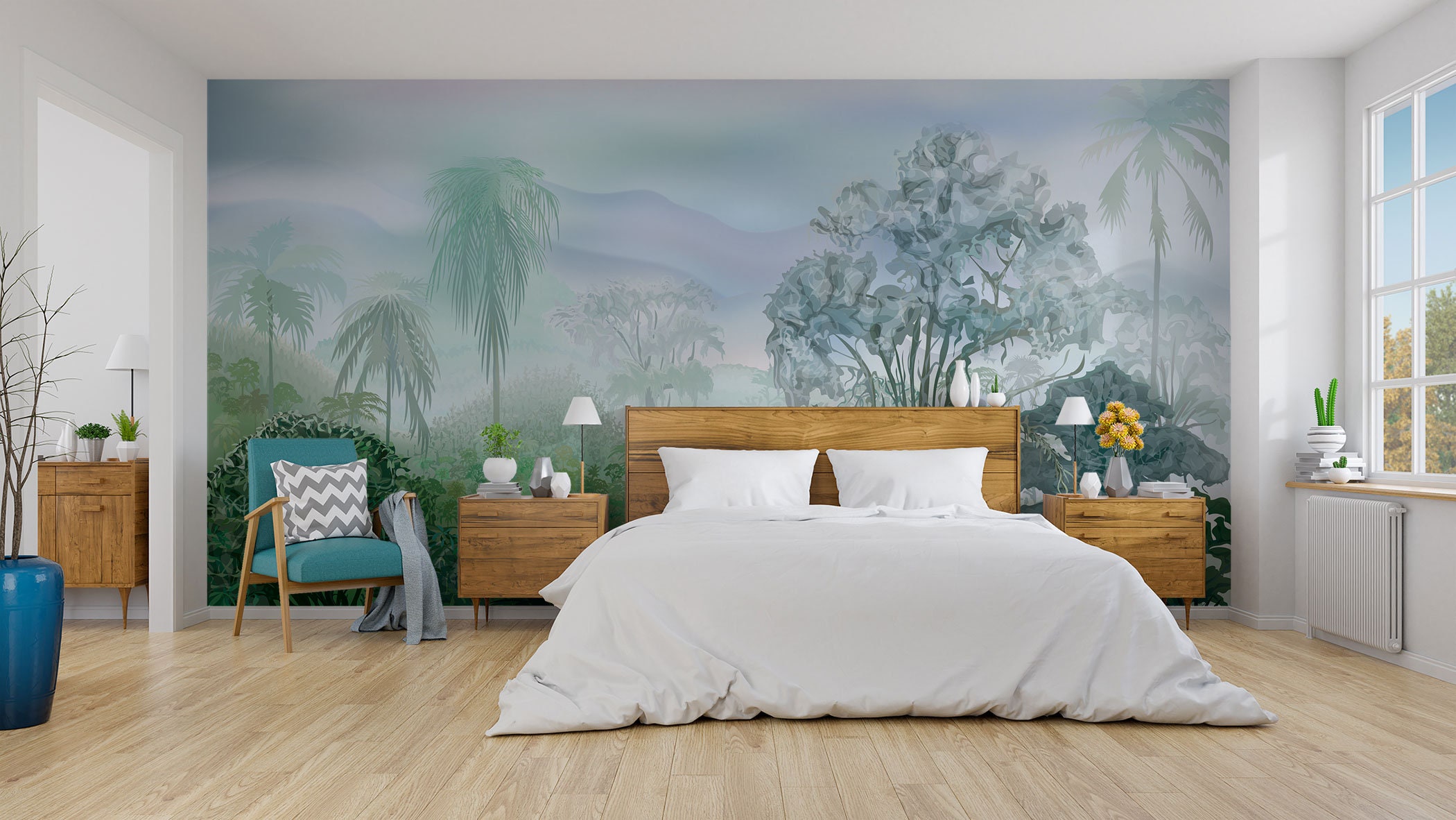 Tropical Rainforest Mural Natural Scene Wallpaper Peel & Stick Etsy