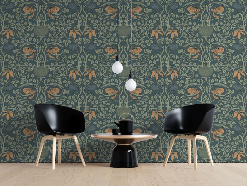 Vintage Floral Wallpaper Peel and Stick Retro Art Design Etsy