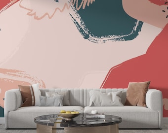 Wallpaper Removable – Abstract Shapes and Mountain Peel & Stick Wall Decor