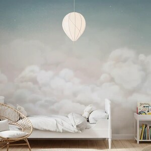 Blue Sky Wall Mural: Calming Clouds Design - Custom Sized Wallpaper