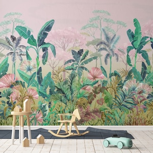 Tropical Jungle Peel and Stick Wallpaper Mural - Nature Wallpaper-C410
