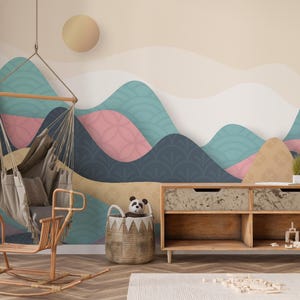 Pastel Mountain Nature Wallpaper Mural image 7
