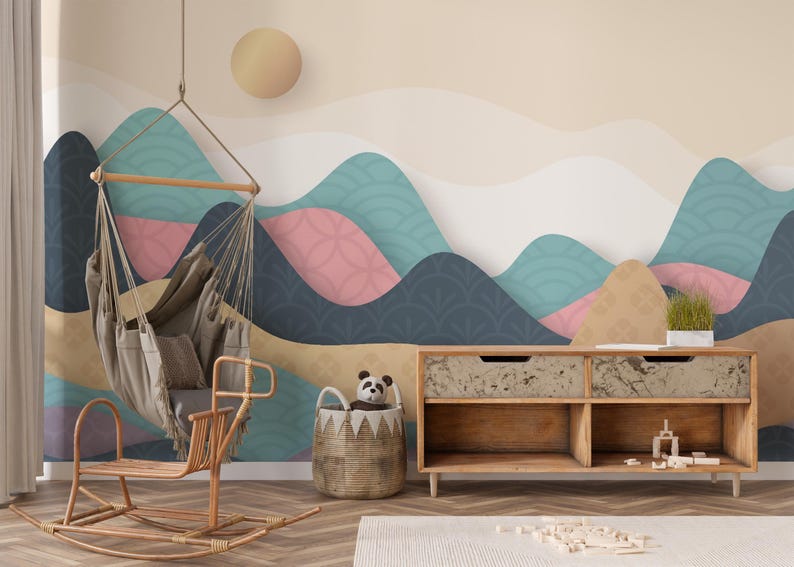 Pastel Mountain Nature Wallpaper Mural image 7