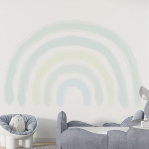 Boho Rainbow Wallpaper Mural: Abstract Nursery Decor, Peel & Stick