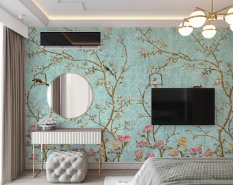 Citrus Grove | Hummingbird Botanical Vintage Wallpaper Mural