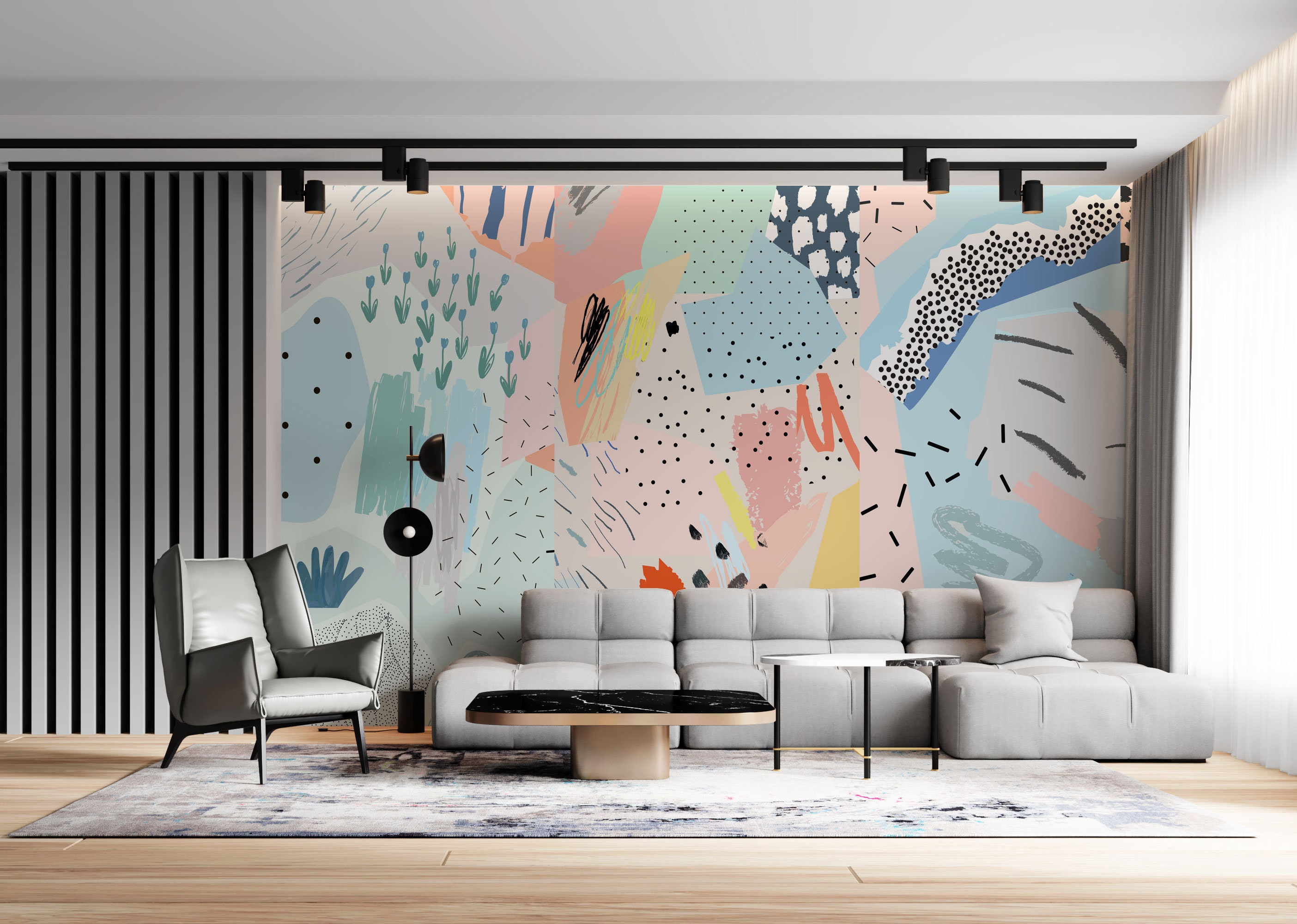 Designer Murals Colored Simple and Classic With Premium Look Etsy